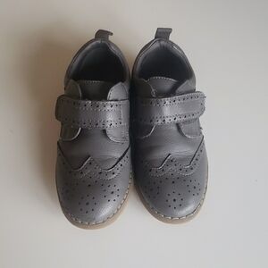 Nordstrom Gray Kids Faux Leather Dress Wingtip Shoes Size 11